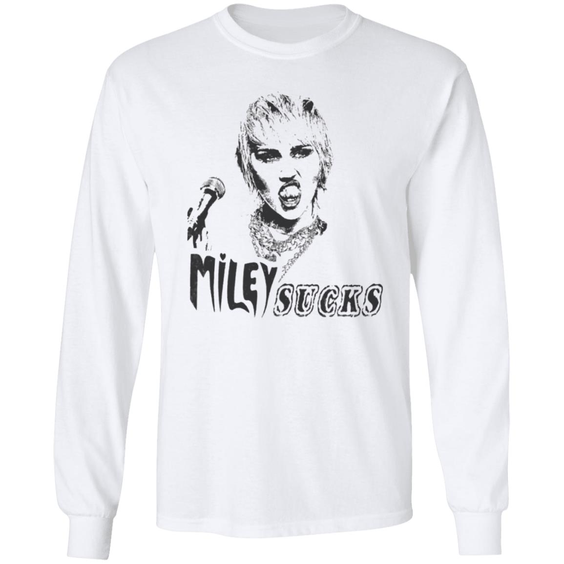 Mileycyrus Merch Miley Ray Cyrus Miley Sucks Shirt - Teechipus