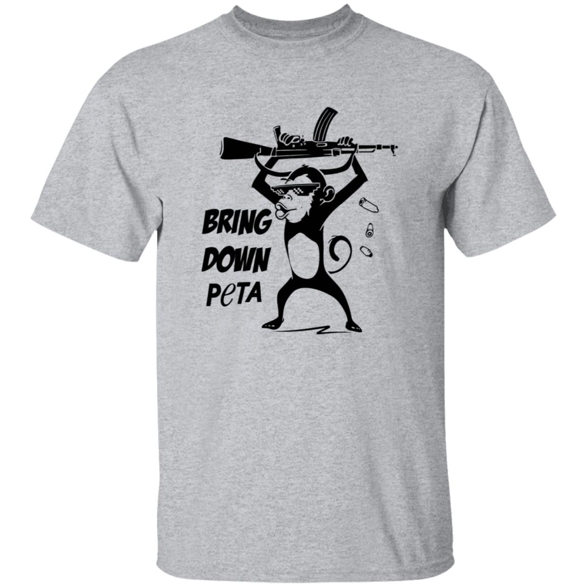 Bring Down Peta Shirt Cassandrarules Bring Down Peta Shirt Monkey With Automatic Rifle Shirt - Teechipus