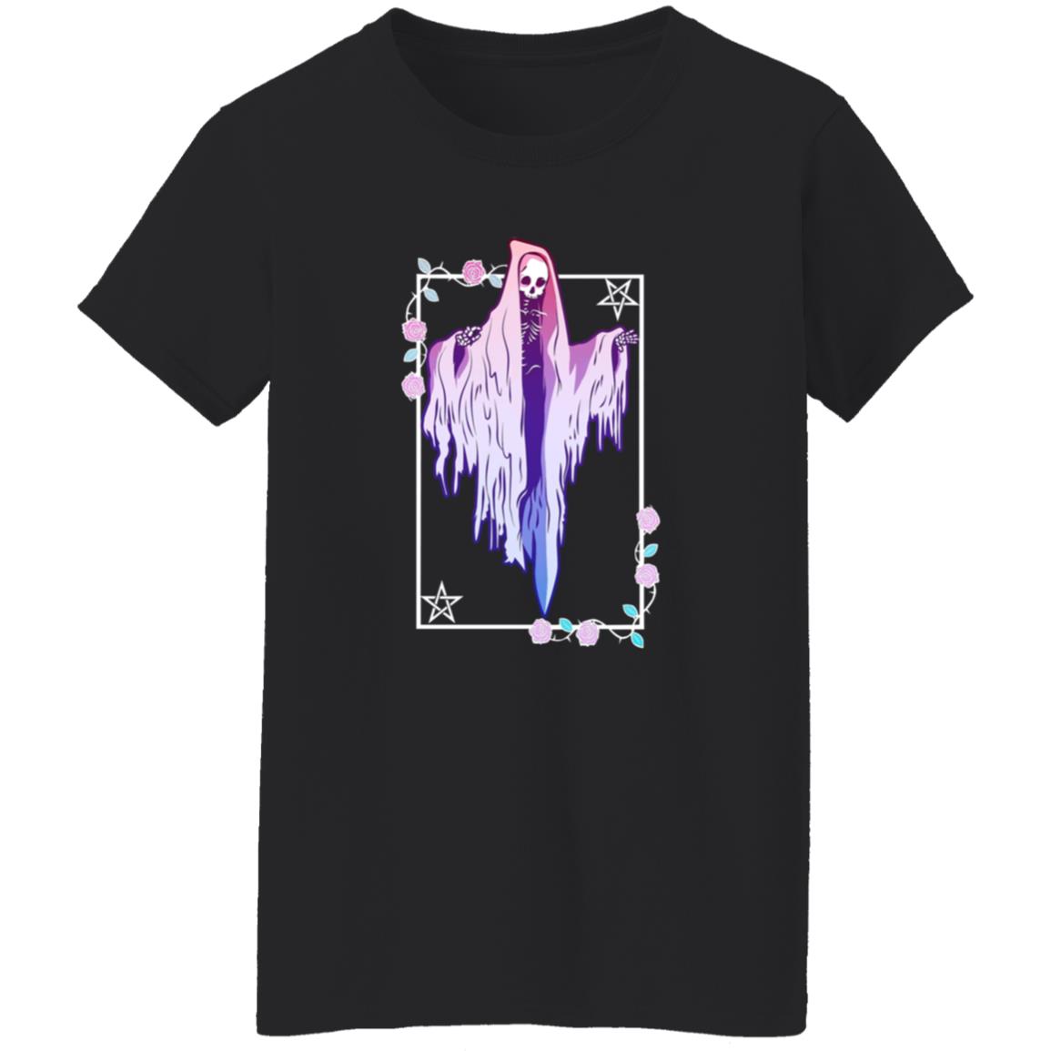 Ghost And Roses Pastel Goth Shirt - Teechipus