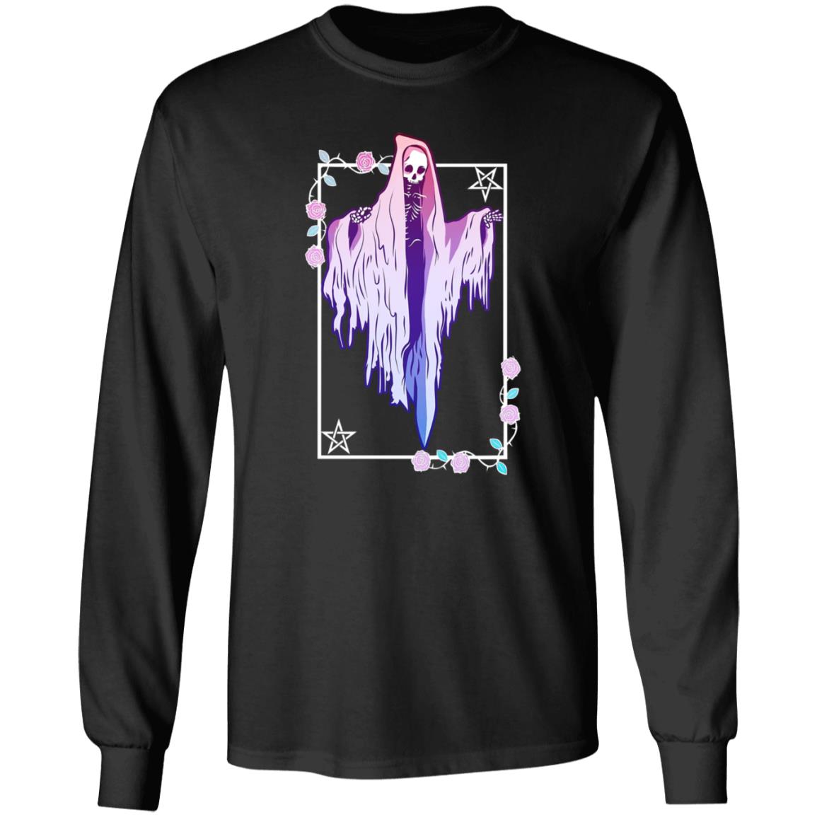 Ghost And Roses Pastel Goth Shirt - Teechipus