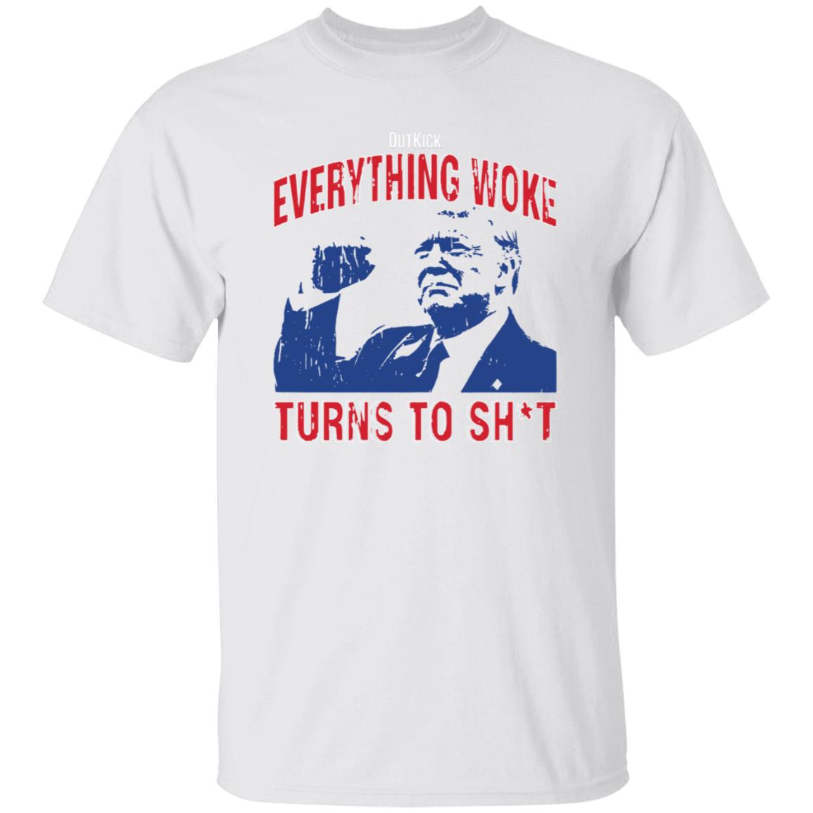 Outkick Everything Woke Turns To Shit Shirt Trump Rally Alabama Shirt - Teechipus