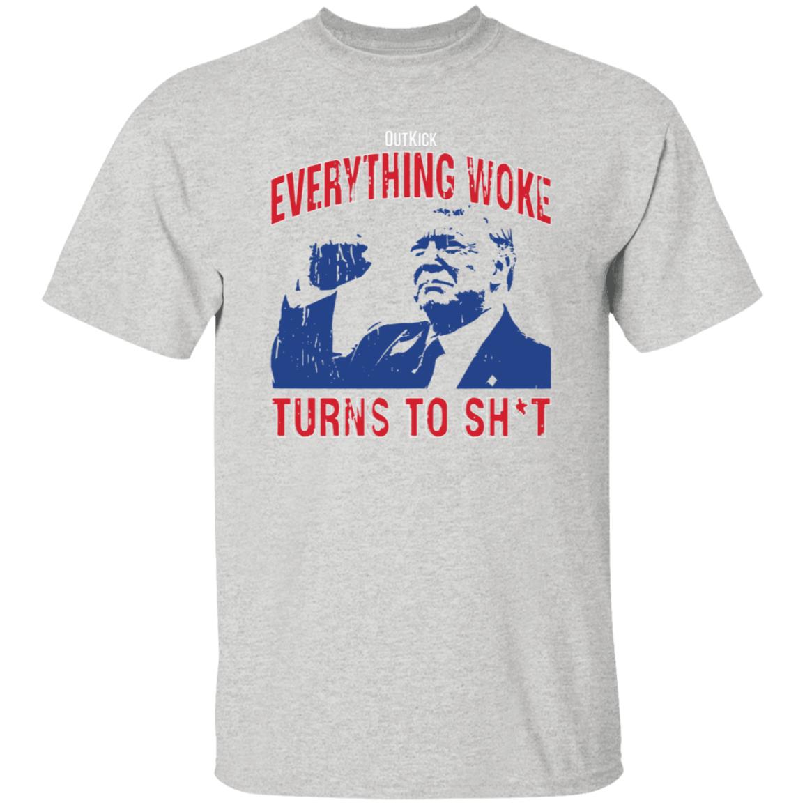 Outkick Everything Woke Turns To Shit Shirt Trump Rally Alabama Shirt - Teechipus