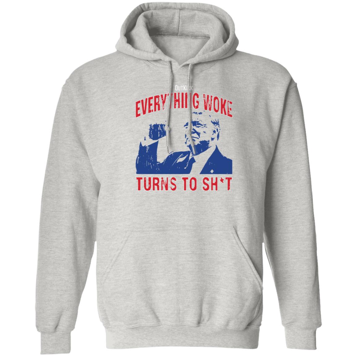 Outkick Everything Woke Turns To Shit Shirt Trump Rally Alabama Shirt - Teechipus