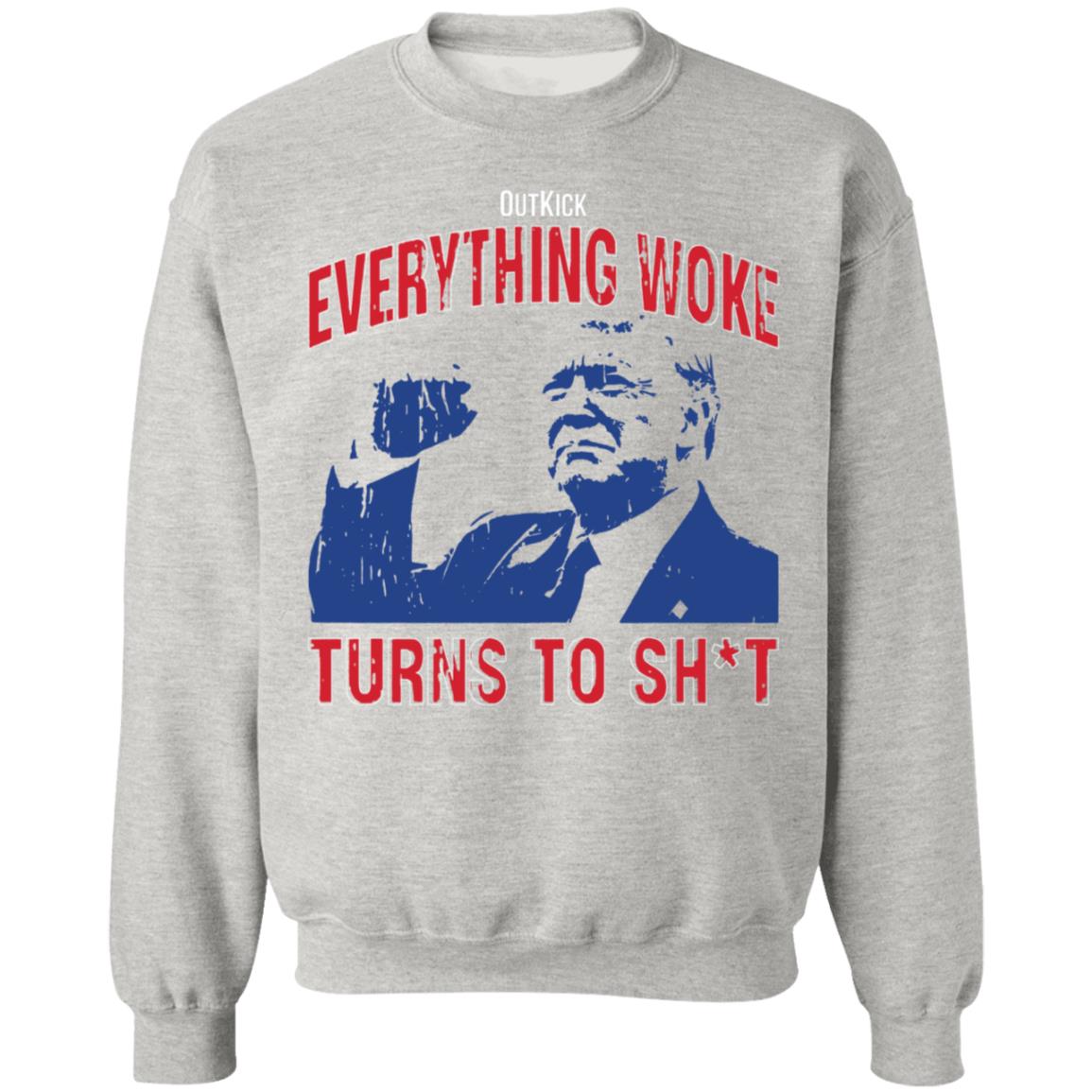 Outkick Everything Woke Turns To Shit Shirt Trump Rally Alabama Shirt - Teechipus