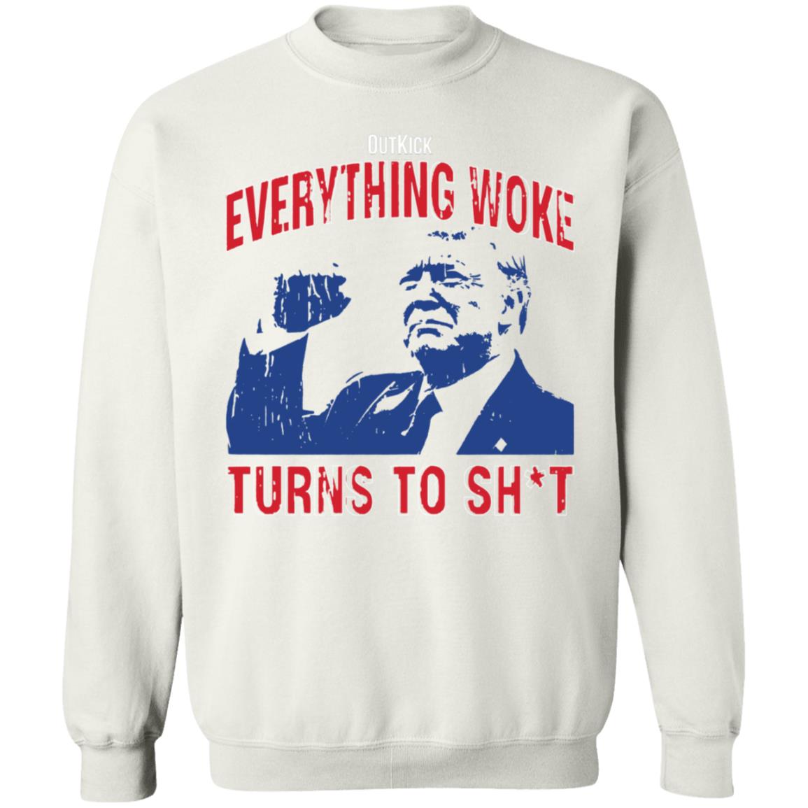 Outkick Everything Woke Turns To Shit Shirt Trump Rally Alabama Shirt - Teechipus