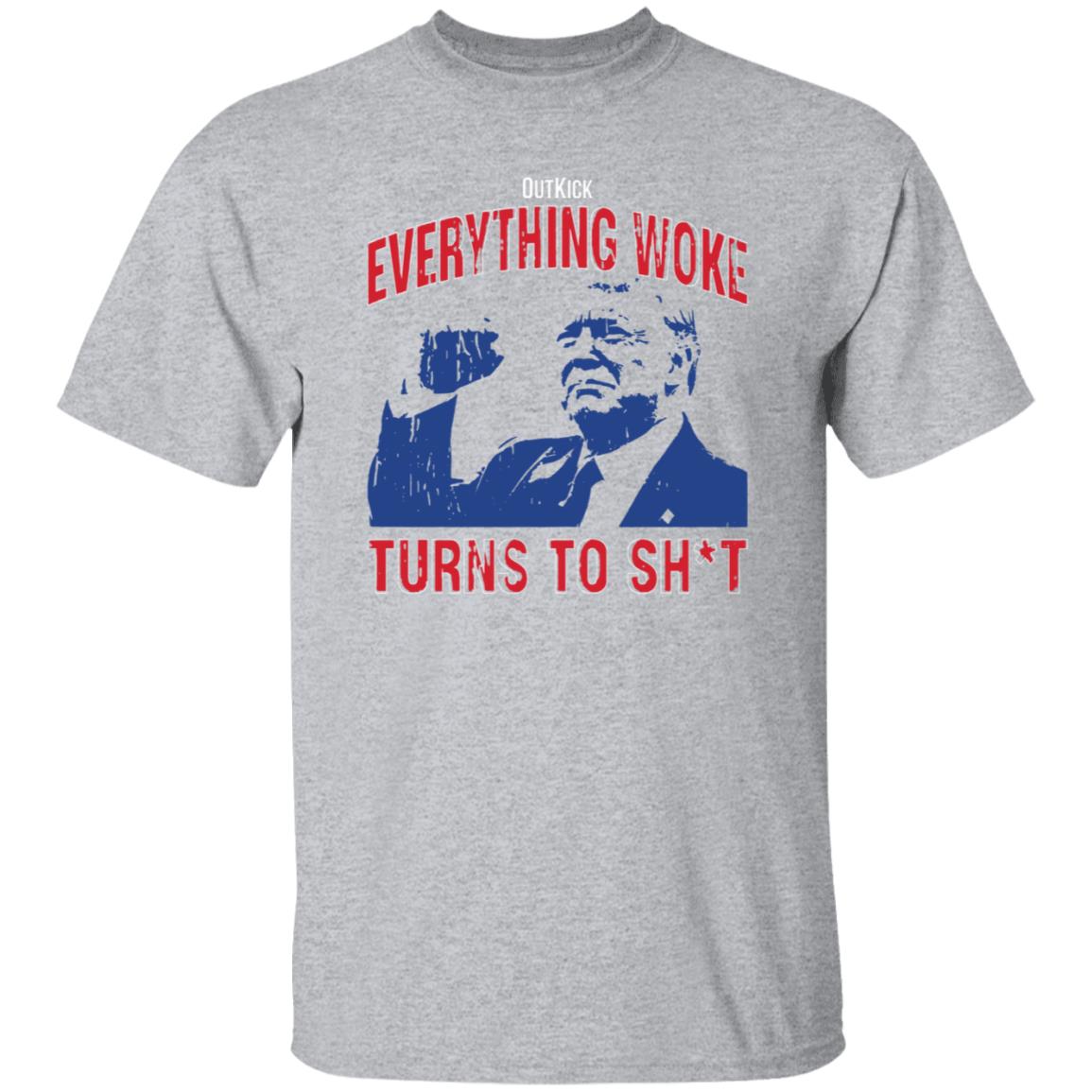 Outkick Everything Woke Turns To Shit Shirt Trump Rally Alabama Shirt - Teechipus