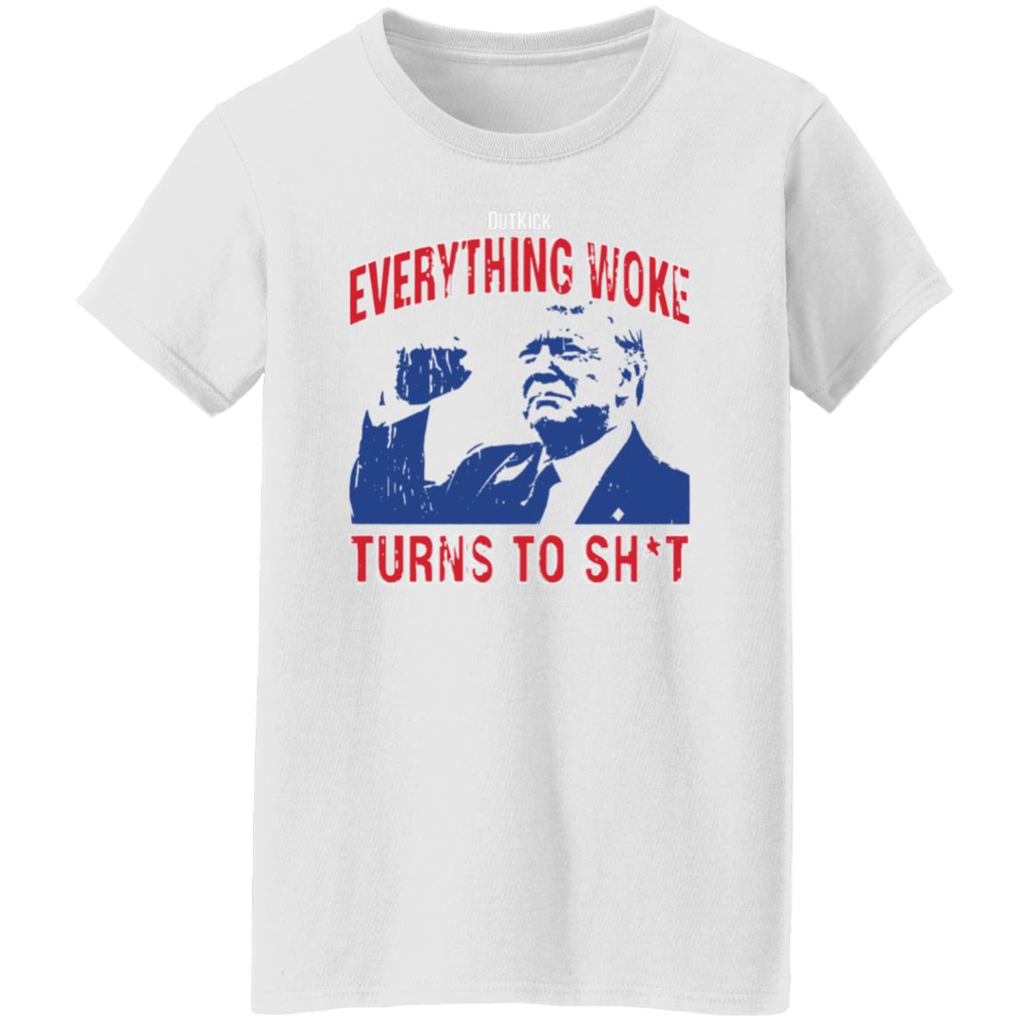 Outkick Everything Woke Turns To Shit Shirt Trump Rally Alabama Shirt - Teechipus