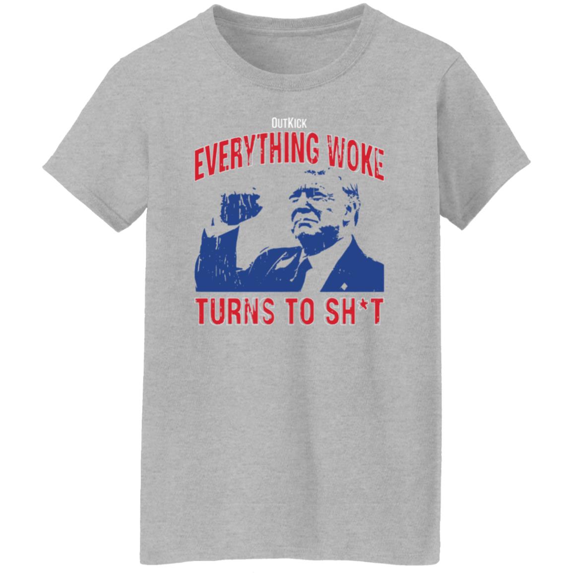 Outkick Everything Woke Turns To Shit Shirt Trump Rally Alabama Shirt - Teechipus