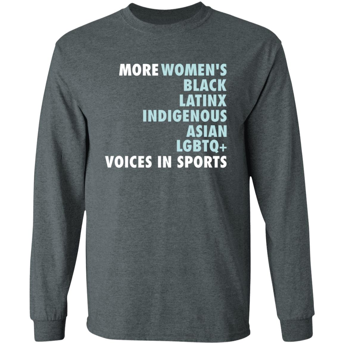 More Women's Black Latinx Indigenous Asian Lgbtq Voice In Sport Shirt Gotham FC More Diverse Voices In Sports Shirt - Teechipus
