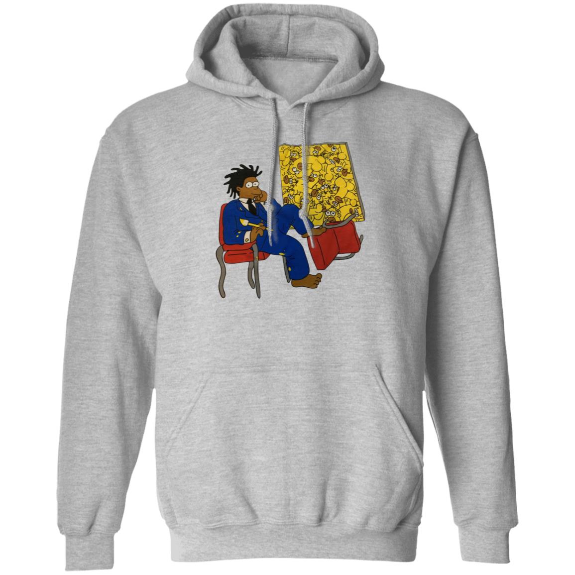 Basquiat Simpsons Shirt Basquiat Simpson Cartoon Painting Ringer Tee Shirt Hoodie Sweatshirt - Teechipus