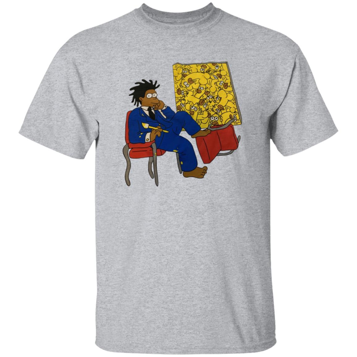 Basquiat Simpsons Shirt Basquiat Simpson Cartoon Painting Ringer Tee Shirt Hoodie Sweatshirt - Teechipus
