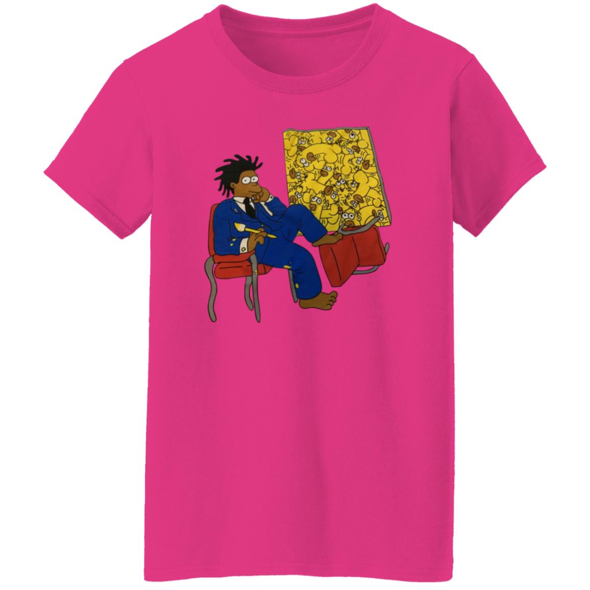 Basquiat Simpsons Shirt Basquiat Simpson Cartoon Painting Ringer Tee Shirt Hoodie Sweatshirt - Teechipus