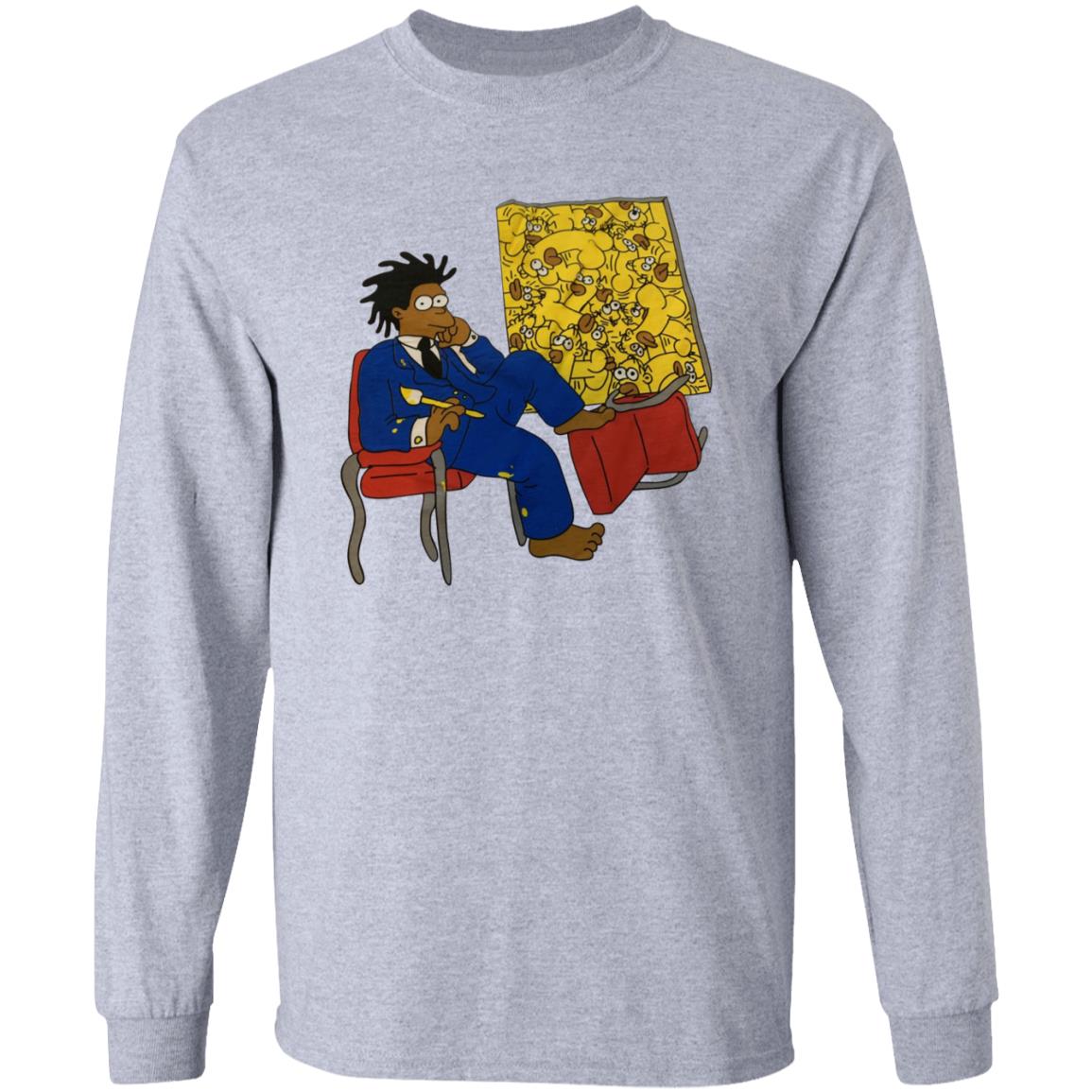 Basquiat Simpsons Shirt Basquiat Simpson Cartoon Painting Ringer Tee Shirt Hoodie Sweatshirt - Teechipus