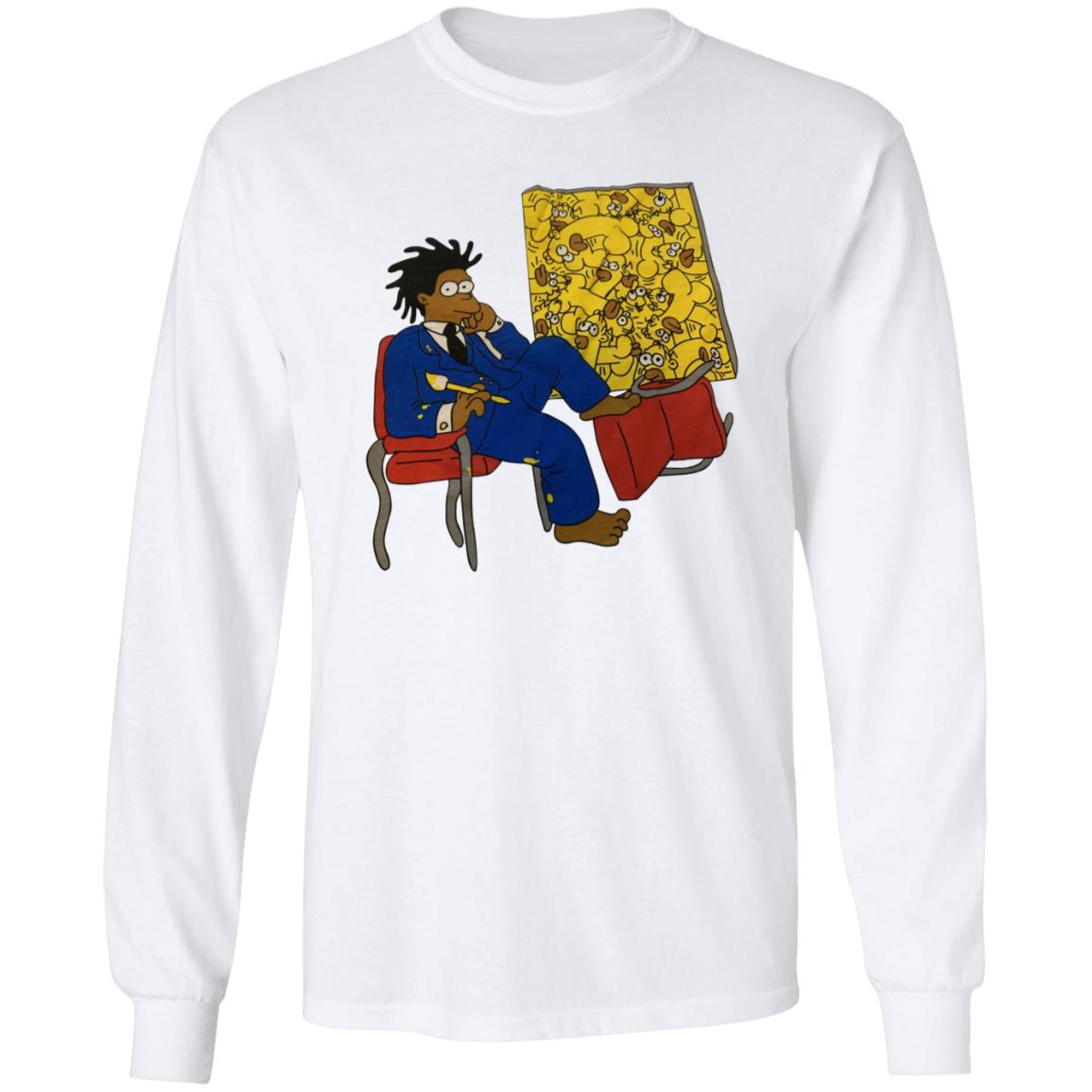 Basquiat Simpsons Shirt Basquiat Simpson Cartoon Painting Ringer Tee Shirt Hoodie Sweatshirt - Teechipus