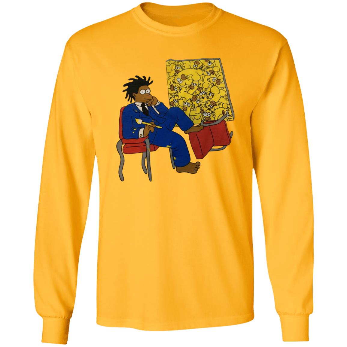 Basquiat Simpsons Shirt Basquiat Simpson Cartoon Painting Ringer Tee Shirt Hoodie Sweatshirt - Teechipus