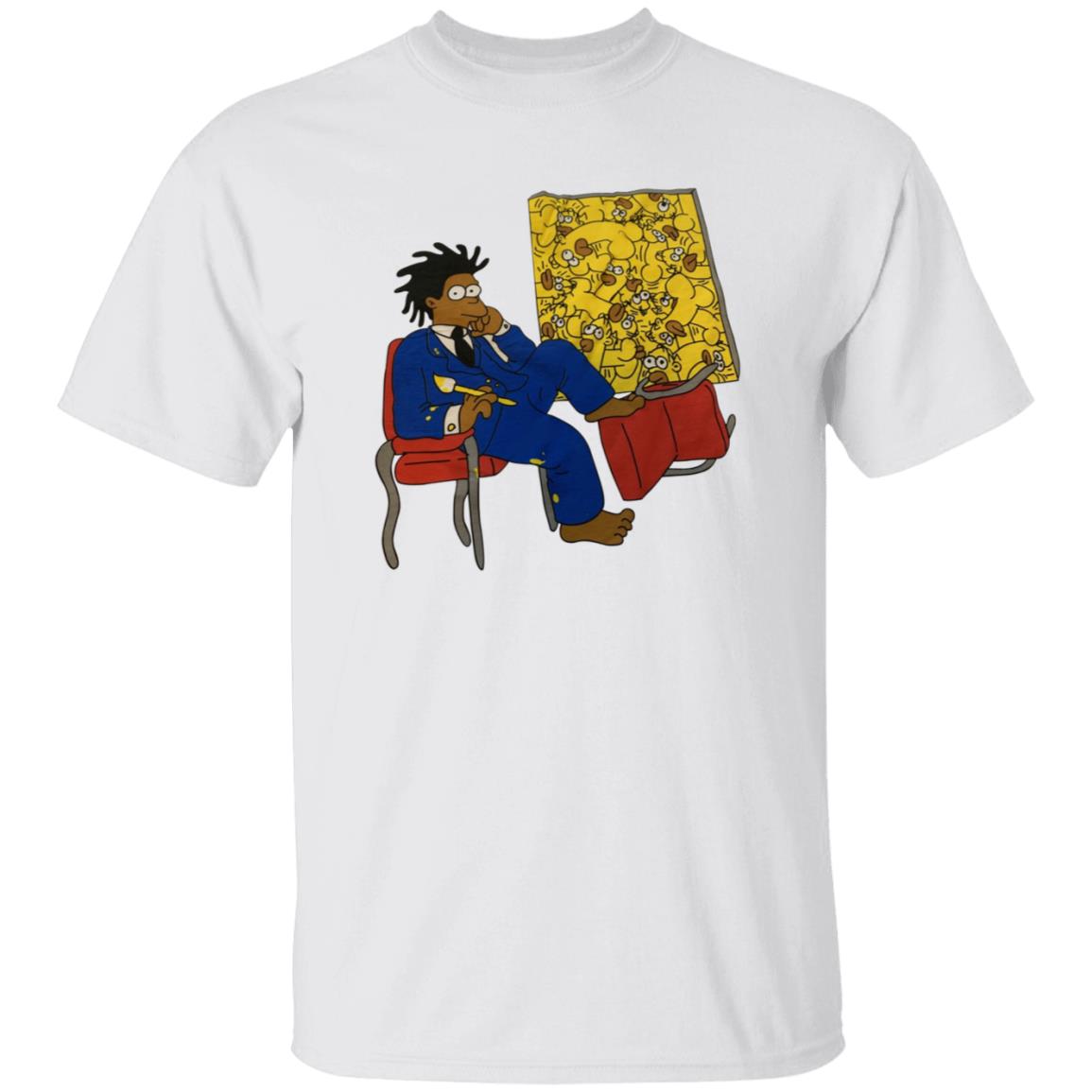 Basquiat Simpsons Shirt Basquiat Simpson Cartoon Painting Ringer Tee Shirt Hoodie Sweatshirt - Teechipus