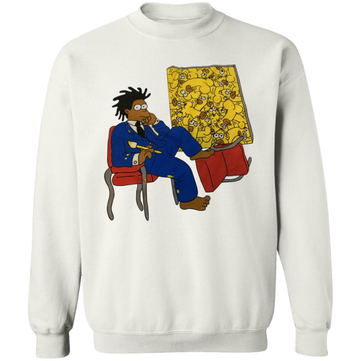 Basquiat Simpsons Shirt Basquiat Simpson Cartoon Painting Ringer Tee Shirt Hoodie Sweatshirt - Teechipus