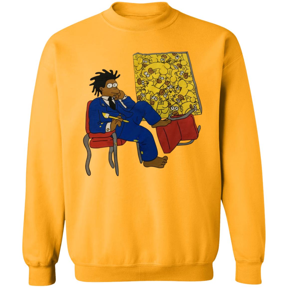 Basquiat Simpsons Shirt Basquiat Simpson Cartoon Painting Ringer Tee Shirt Hoodie Sweatshirt - Teechipus
