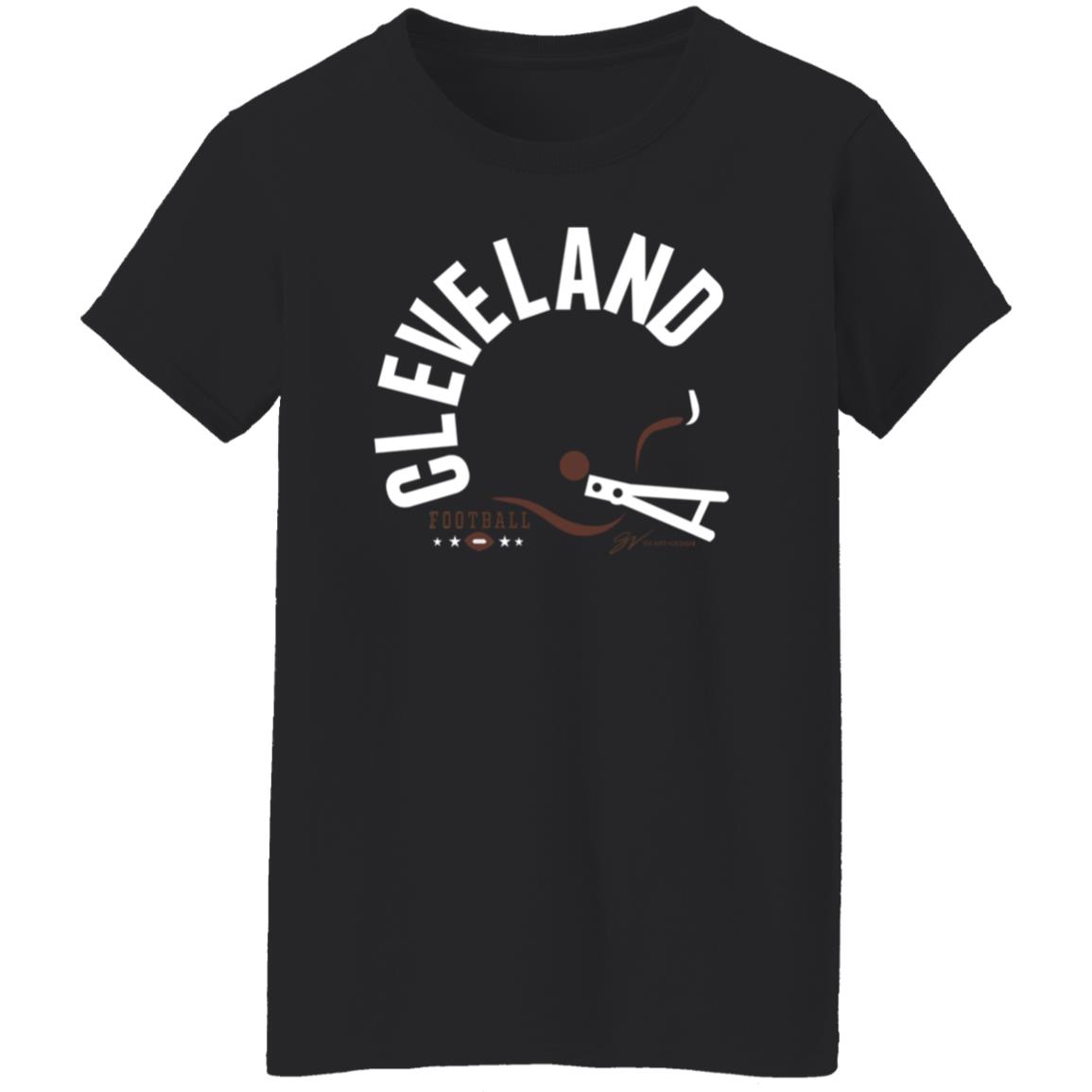 Cleveland Bold Type Helmet Shirt Gv Artwork Store Mack Wilson Shirt Cleveland Bold Type Helmet Shirt - Teechipus