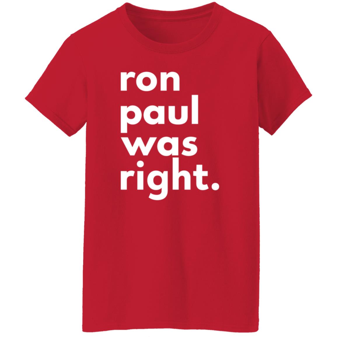 Ron Paul Was Right T Shirt Ron Paul Was Right Shirt Hoodie Sweatshirt - Teechipus