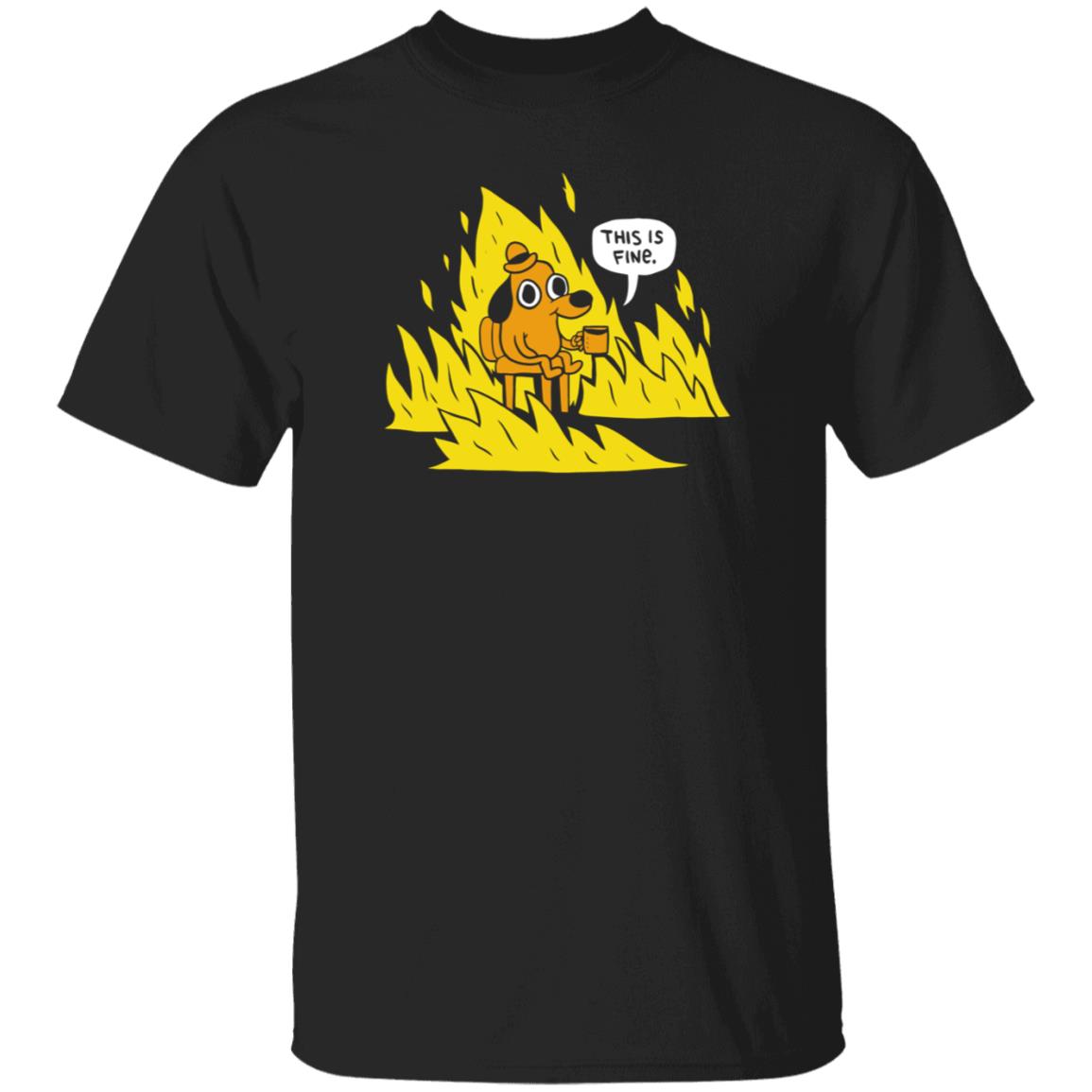 Dog In Fire This Is Fine Shirt Non Fungible Tom Tomorrow Dog In Fire This Is Fine Shirt Hoodie Sweatshirt - Teechipus