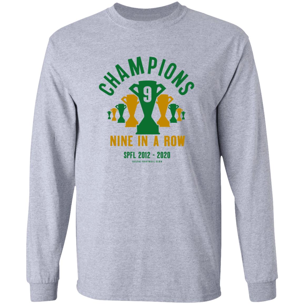 Champions Nine In A Row Shirt Celticfc Store Champions 9 In A Row T Shirt Trevor Sinclair Shirt Hoodie Sweatshirt - Teechipus