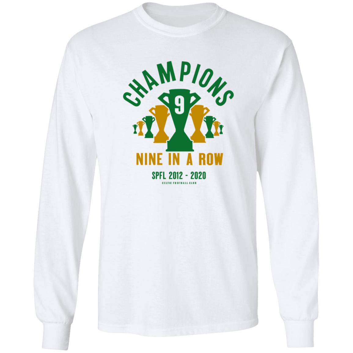 Champions Nine In A Row Shirt Celticfc Store Champions 9 In A Row T Shirt Trevor Sinclair Shirt Hoodie Sweatshirt - Teechipus