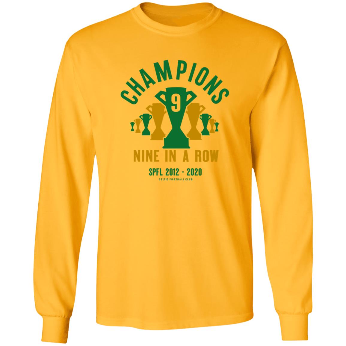 Champions Nine In A Row Shirt Celticfc Store Champions 9 In A Row T Shirt Trevor Sinclair Shirt Hoodie Sweatshirt - Teechipus