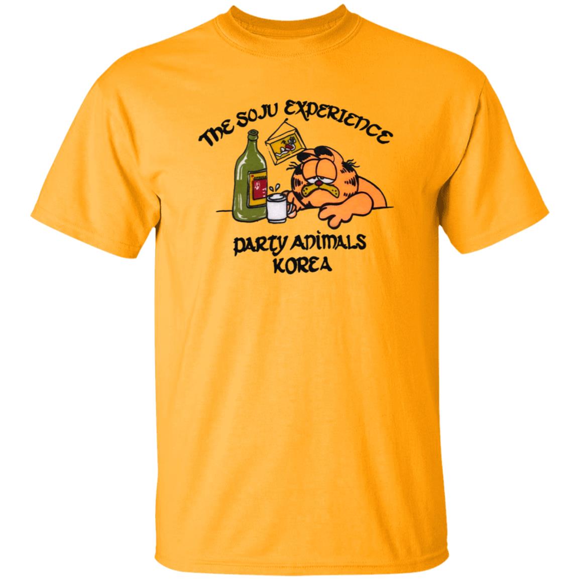 The Soju Experience Party Animals Korea Garfield Shirt - Teechipus