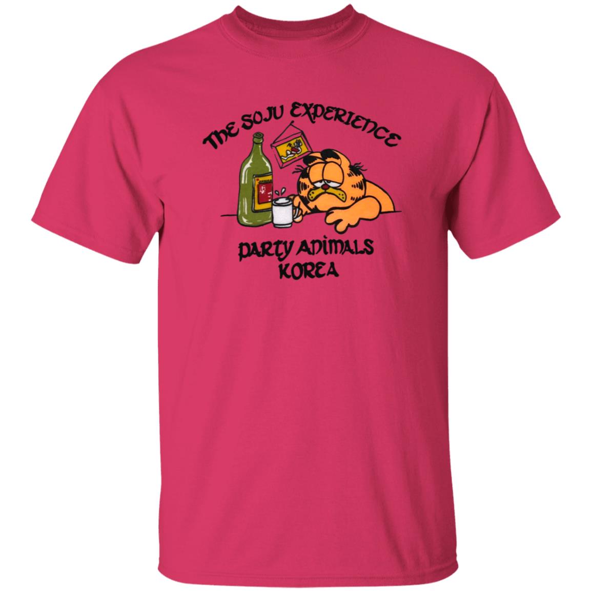 The Soju Experience Party Animals Korea Garfield Shirt - Teechipus