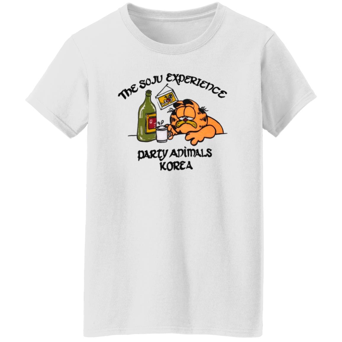The Soju Experience Party Animals Korea Garfield Shirt - Teechipus