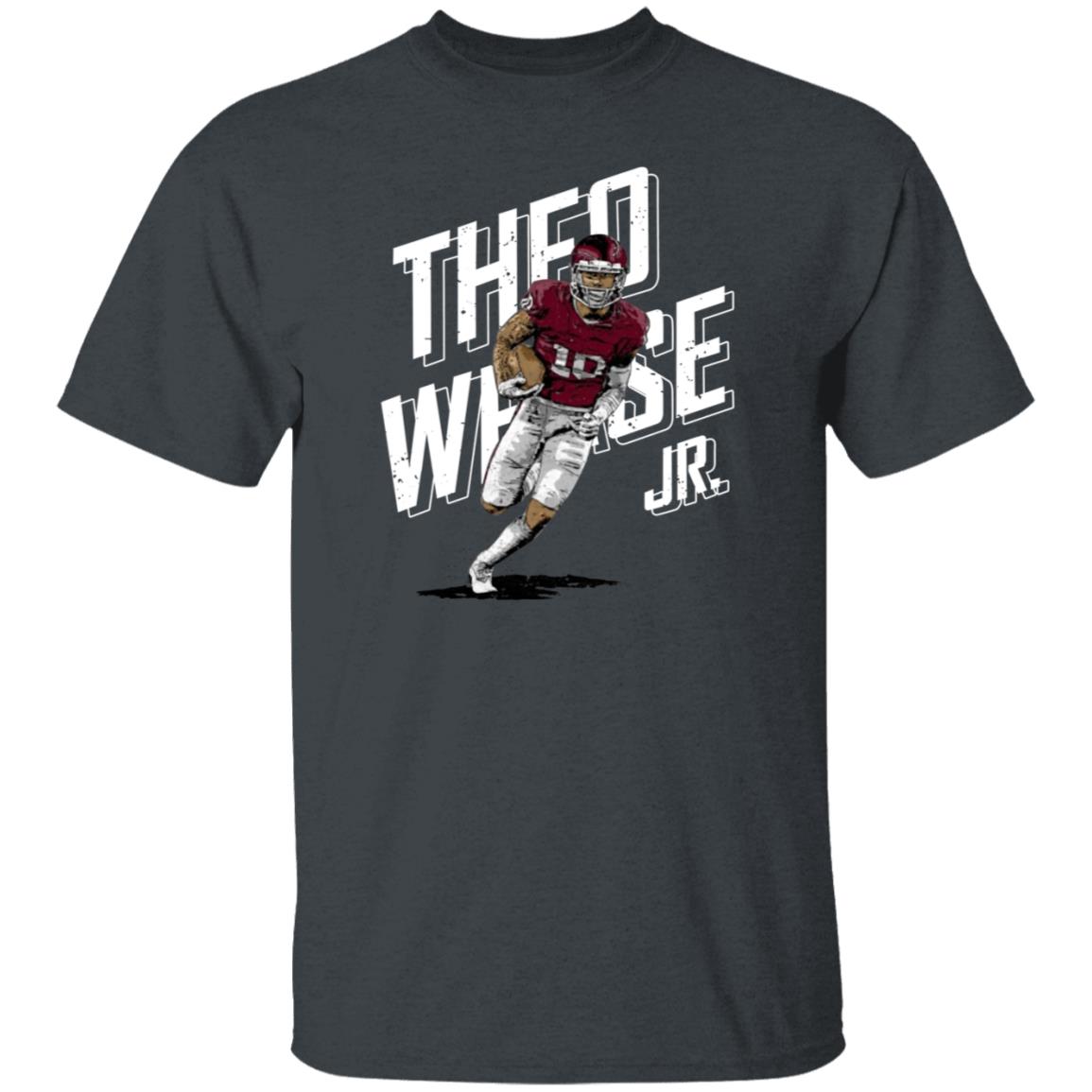 Theo Wease Jr Slant Name Wht Shirt 500level Store - Teechipus