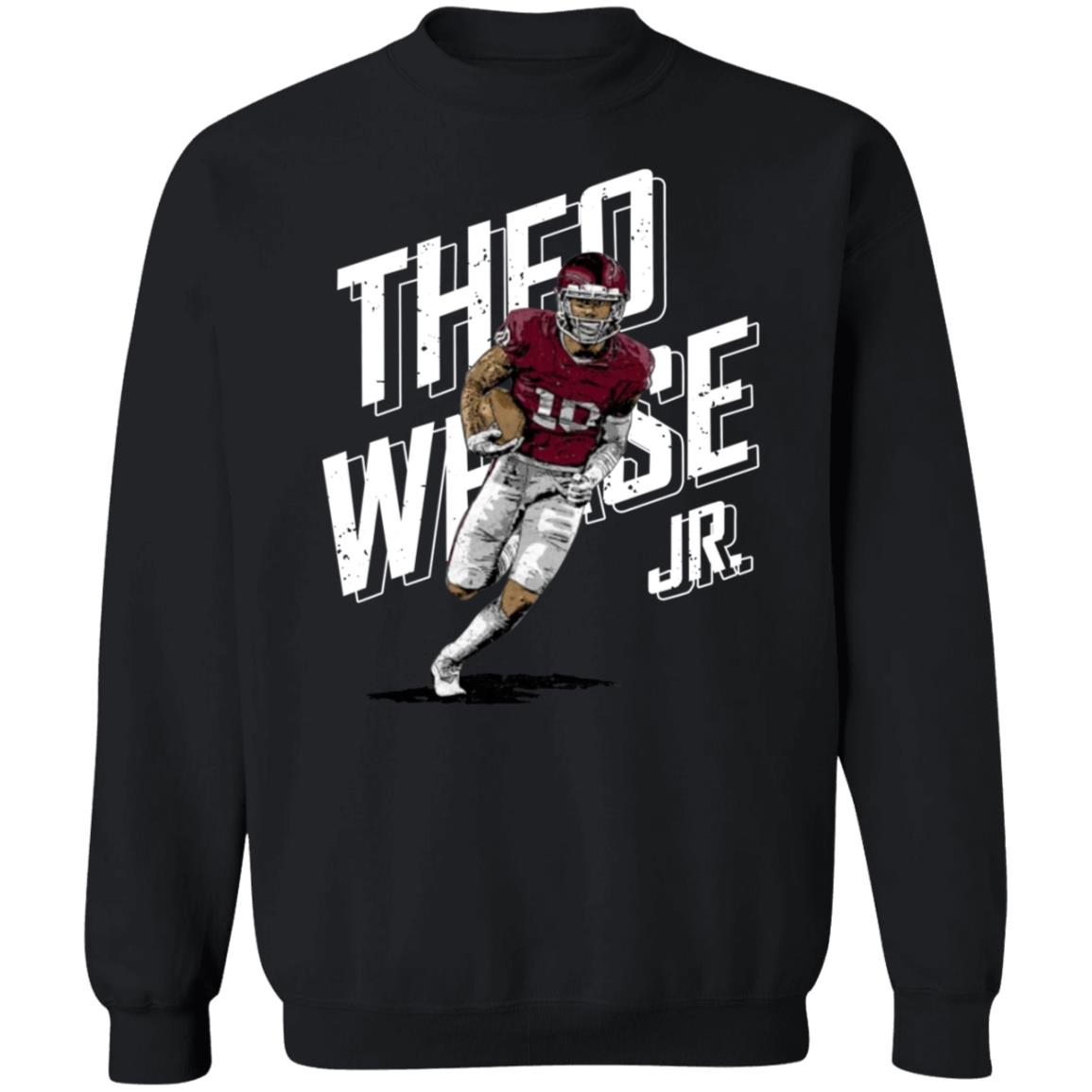 Theo Wease Jr Slant Name Wht Shirt 500level Store - Teechipus