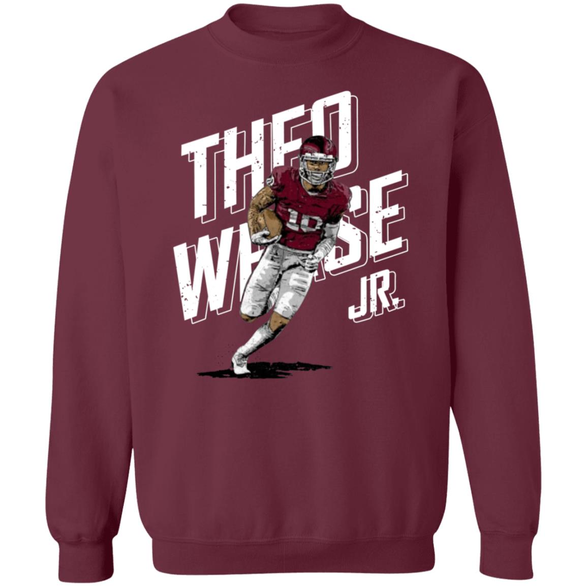 Theo Wease Jr Slant Name Wht Shirt 500level Store - Teechipus