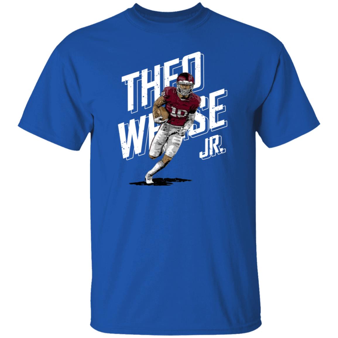 Theo Wease Jr Slant Name Wht Shirt 500level Store - Teechipus