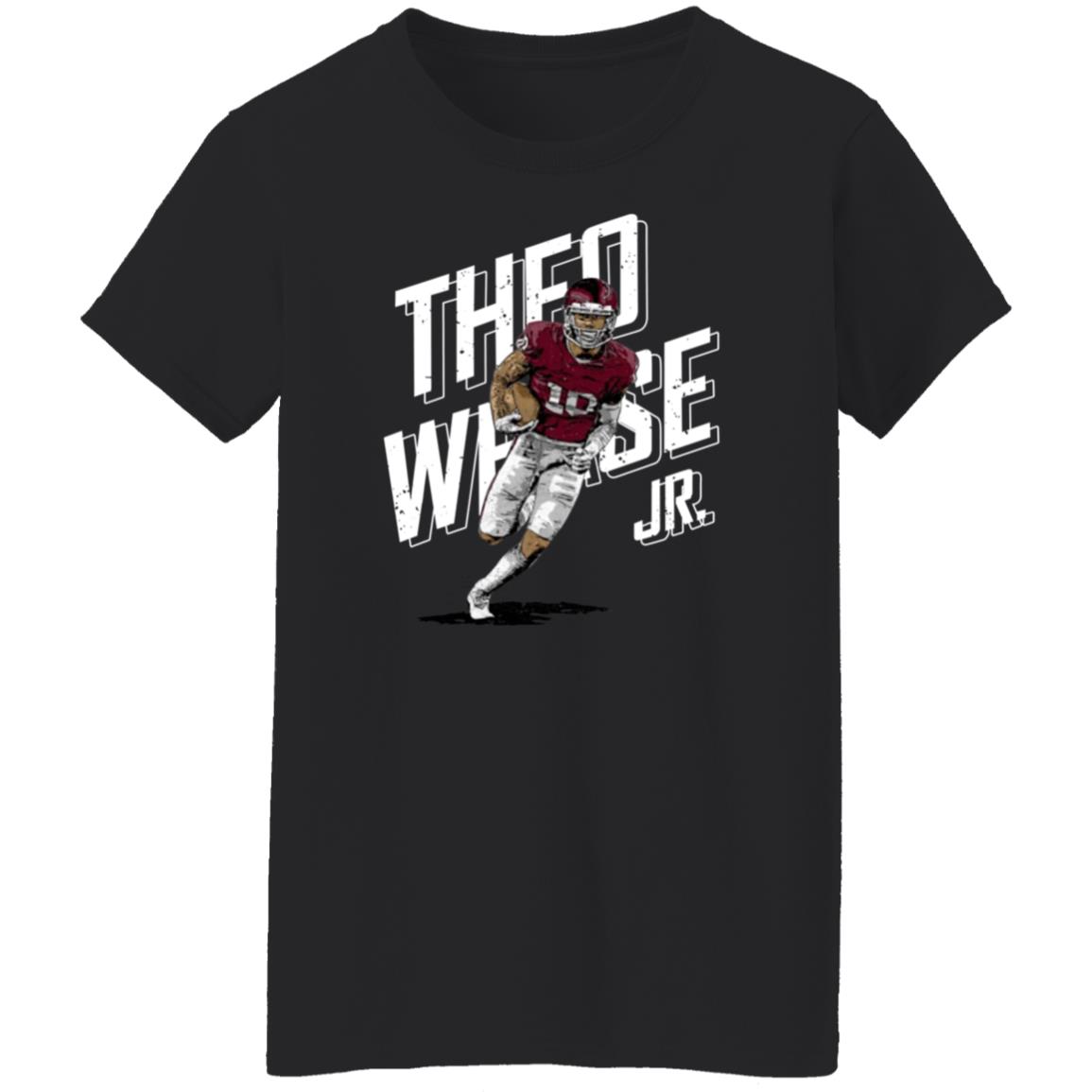 Theo Wease Jr Slant Name Wht Shirt 500level Store - Teechipus