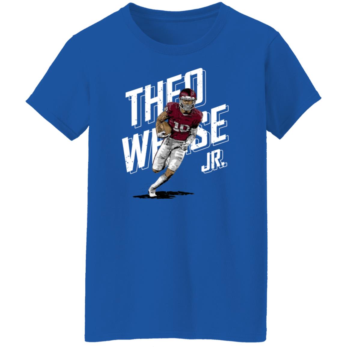 Theo Wease Jr Slant Name Wht Shirt 500level Store - Teechipus