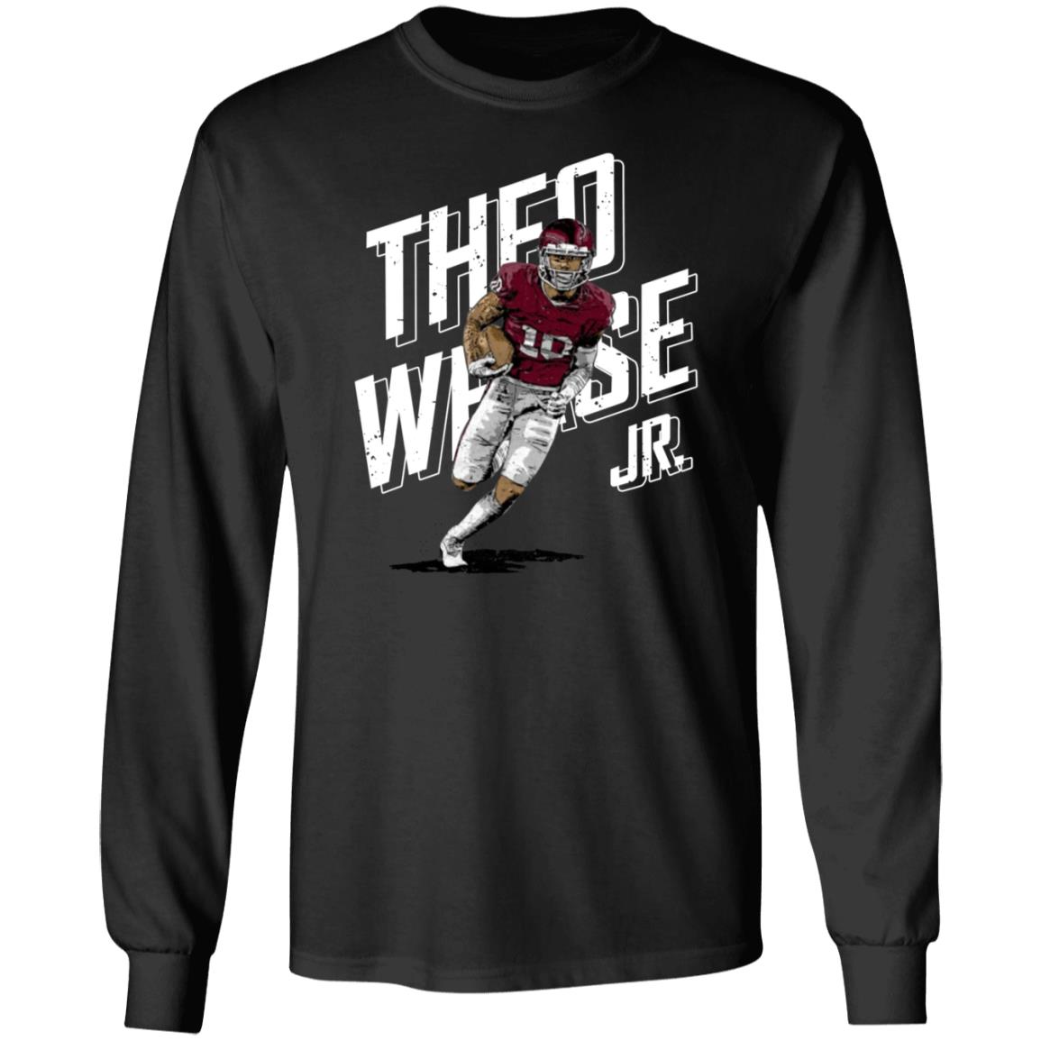 Theo Wease Jr Slant Name Wht Shirt 500level Store - Teechipus