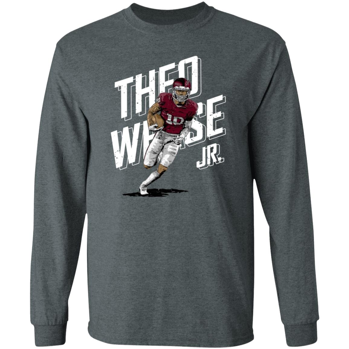 Theo Wease Jr Slant Name Wht Shirt 500level Store - Teechipus