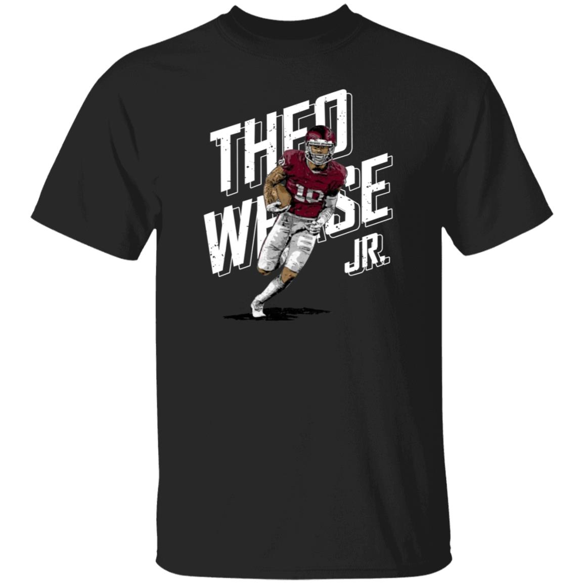 Theo Wease Jr Slant Name Wht Shirt 500level Store - Teechipus