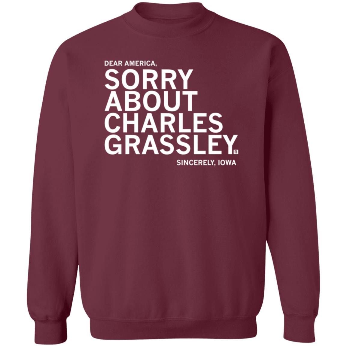 Dear America Sorry About Charles Grassley Sincerely Iowa Shirt Raygun Shop - Teechipus