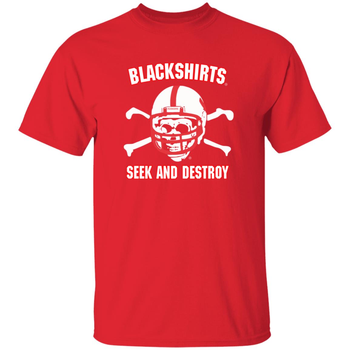 Blackshirts Seek And Destroy Shirt Bleedhuskerred Merch Adam Carriker Shirt - Teechipus