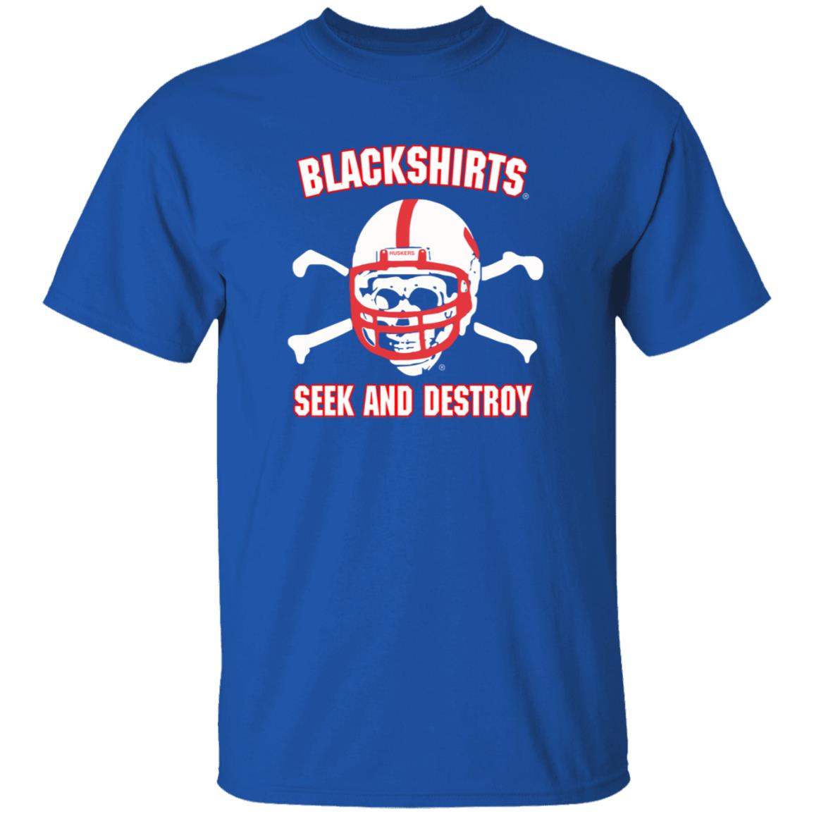 Blackshirts Seek And Destroy Shirt Bleedhuskerred Merch Adam Carriker Shirt - Teechipus