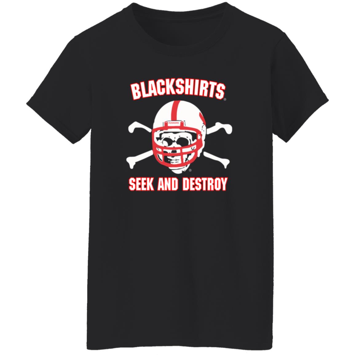 Blackshirts Seek And Destroy Shirt Bleedhuskerred Merch Adam Carriker Shirt - Teechipus