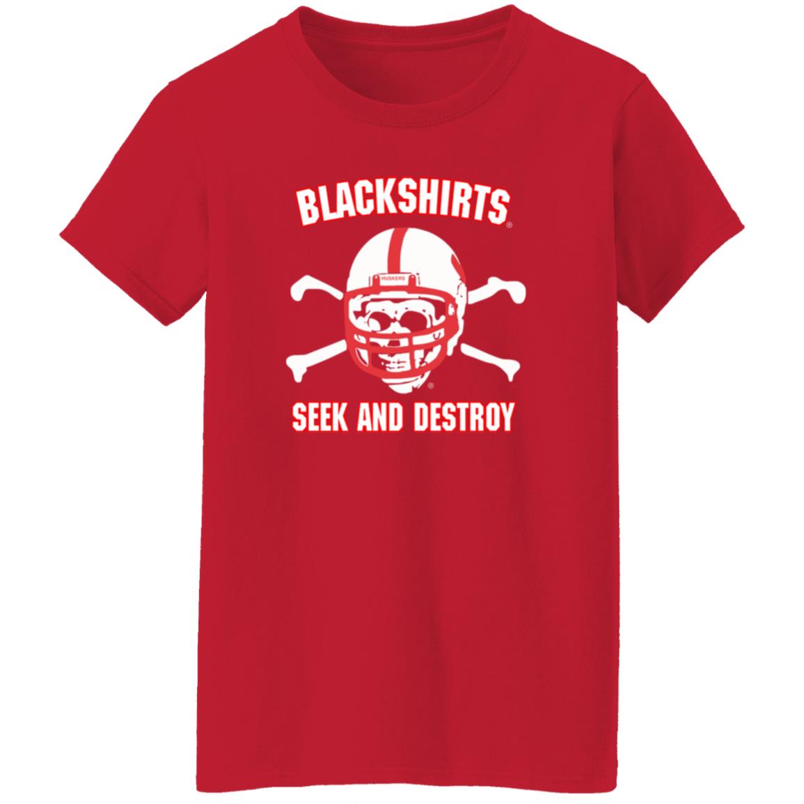 Blackshirts Seek And Destroy Shirt Bleedhuskerred Merch Adam Carriker Shirt - Teechipus