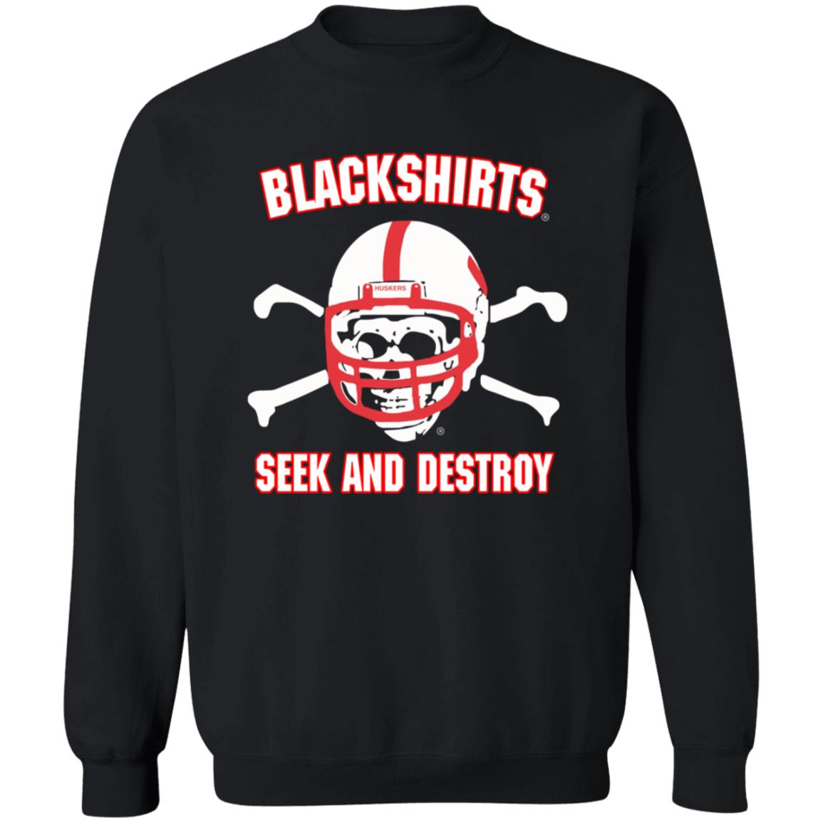 Blackshirts Seek And Destroy Shirt Bleedhuskerred Merch Adam Carriker Shirt - Teechipus