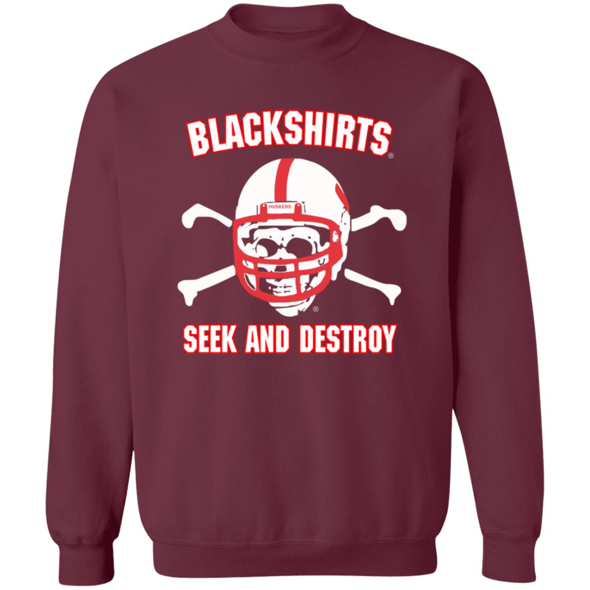 Blackshirts Seek And Destroy Shirt Bleedhuskerred Merch Adam Carriker Shirt - Teechipus