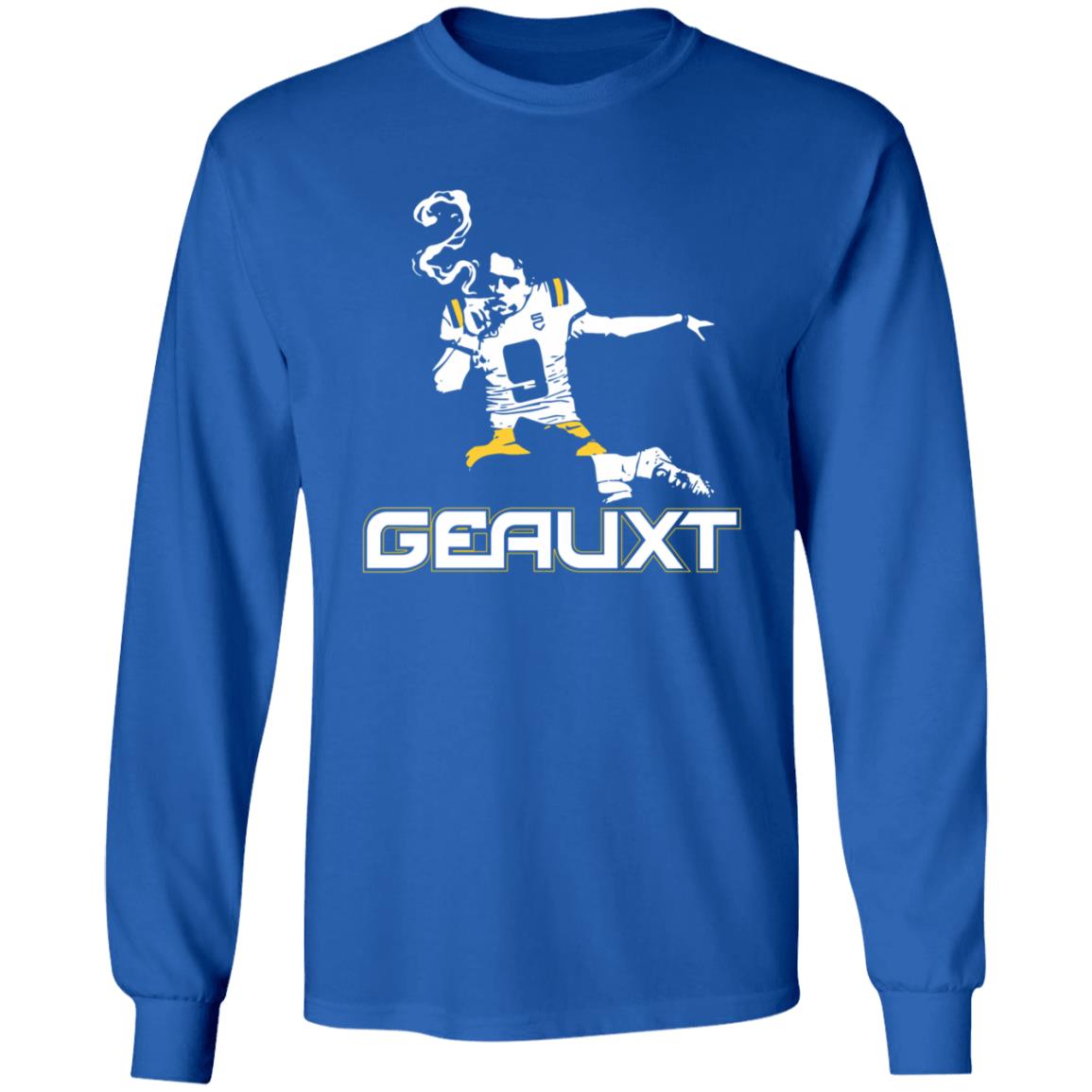 Joe Burrow Smoking Cigar Shirt Sports Crack Store The Geauxt Joe Burreaux Cigar Shirt - Teechipus