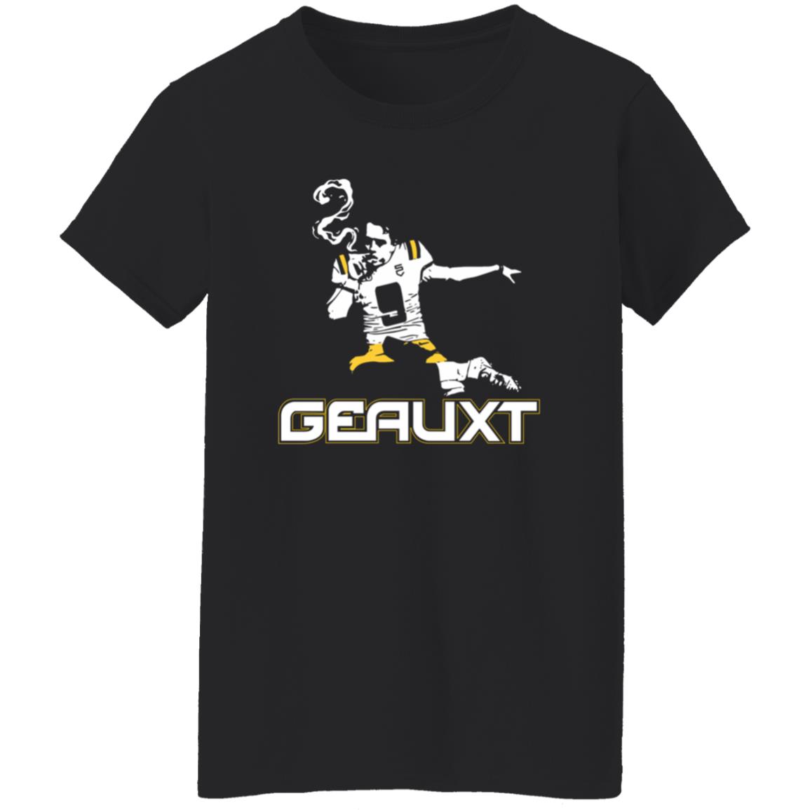 Joe Burrow Smoking Cigar Shirt Sports Crack Store The Geauxt Joe Burreaux Cigar Shirt - Teechipus