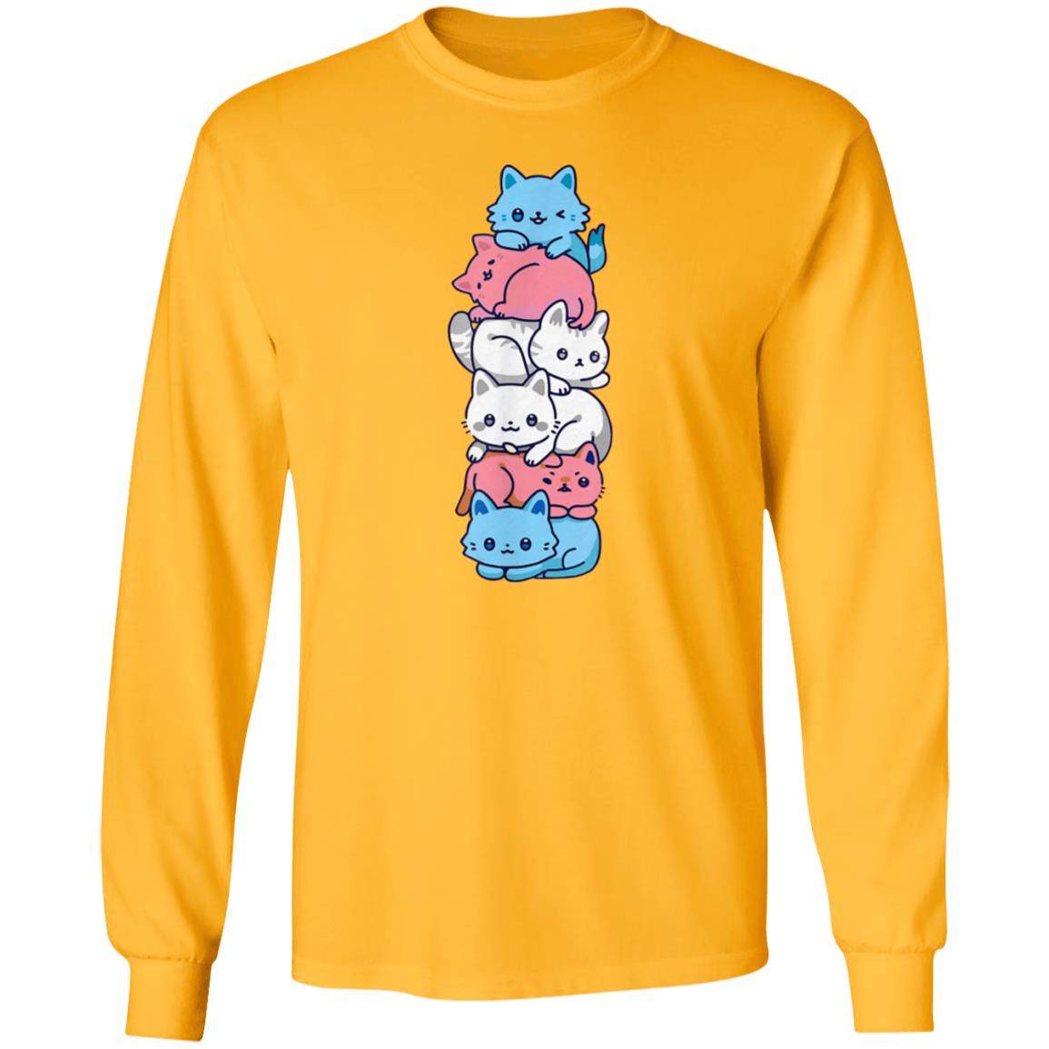 Transgender Pride Cat Lgbt Trans Flag Cute Cats Shirt Hoodie Sweatshirt - Teechipus